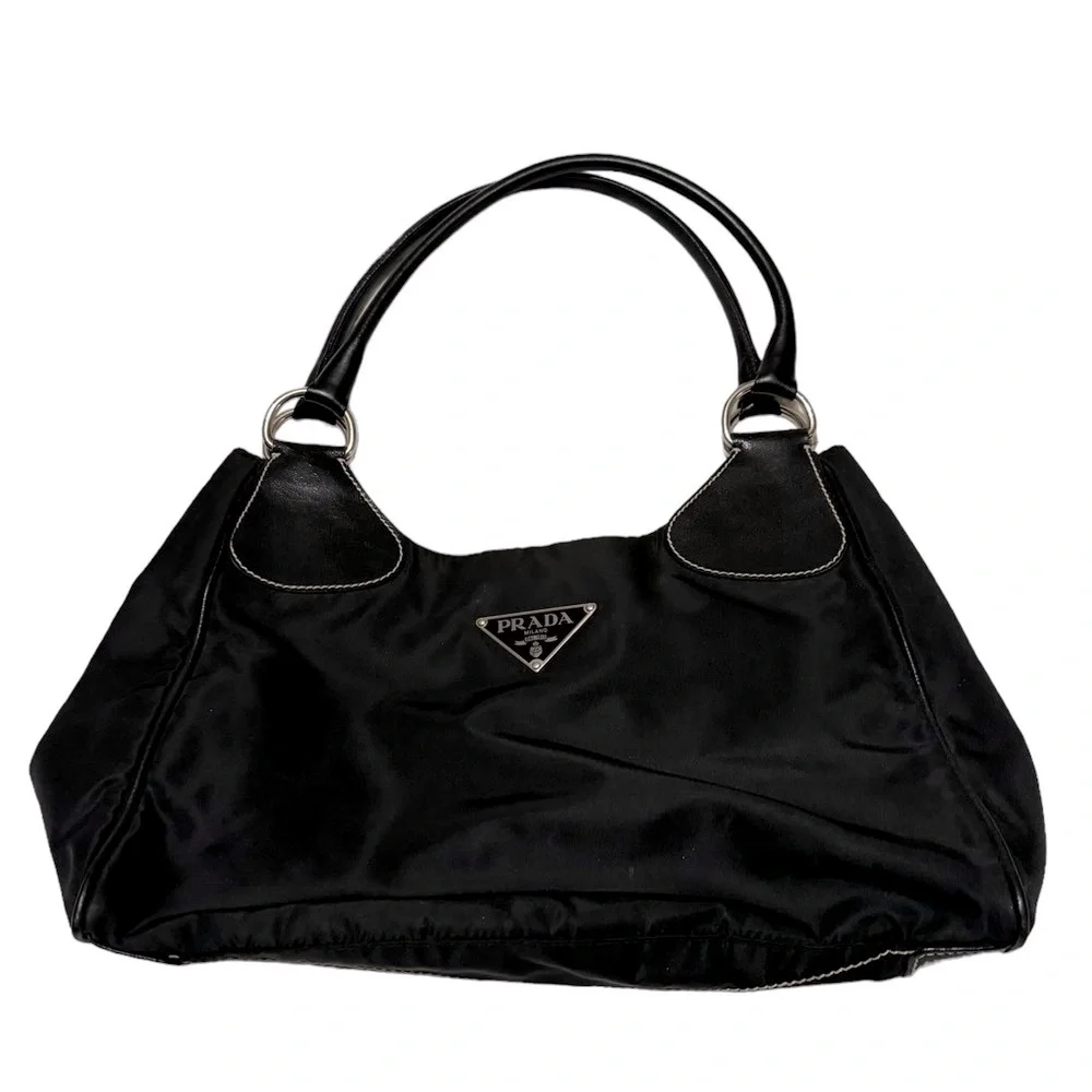 Vintage Prada Nylon Small Handbag. Black. GUC